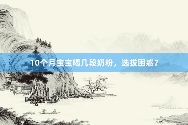 10个月宝宝喝几段奶粉，选拔困惑？