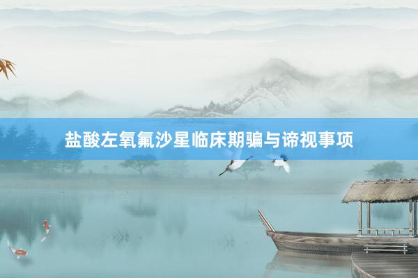 盐酸左氧氟沙星临床期骗与谛视事项